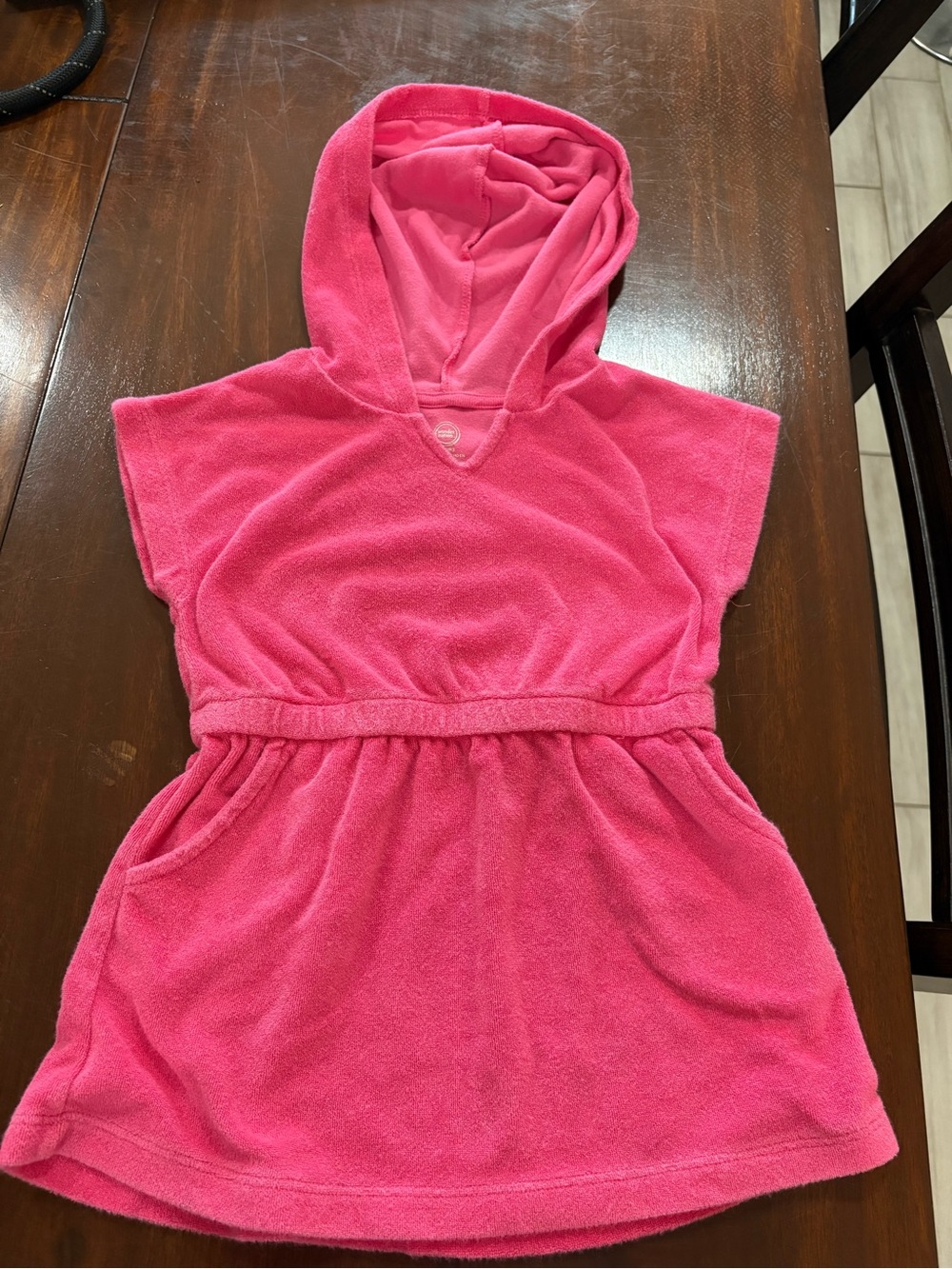 wonder nation Hot Pink Hooded Terry Swim Coverup Dress
